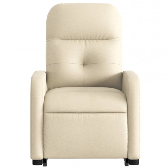 Fauteuil inclinable électrique crème tissu