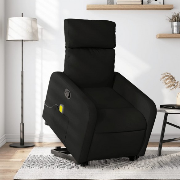 Fauteuil de massage inclinable Noir Tissu