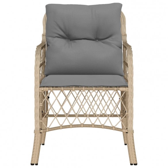 Chaises de jardin avec coussins lot de 2 mélange beige rotin