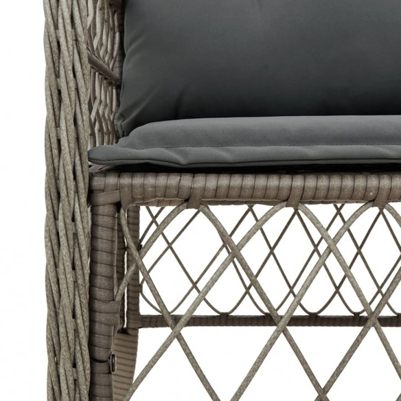 Chaises de jardin avec coussins lot de 2 gris résine tressée