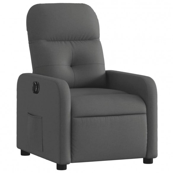 Fauteuil inclinable électrique Gris foncé Tissu