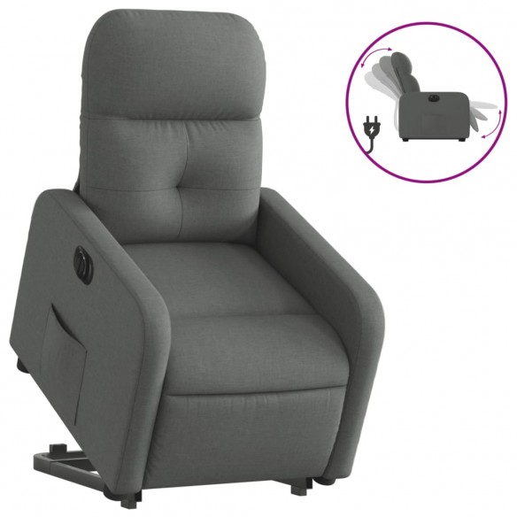 Fauteuil inclinable électrique gris foncé tissu