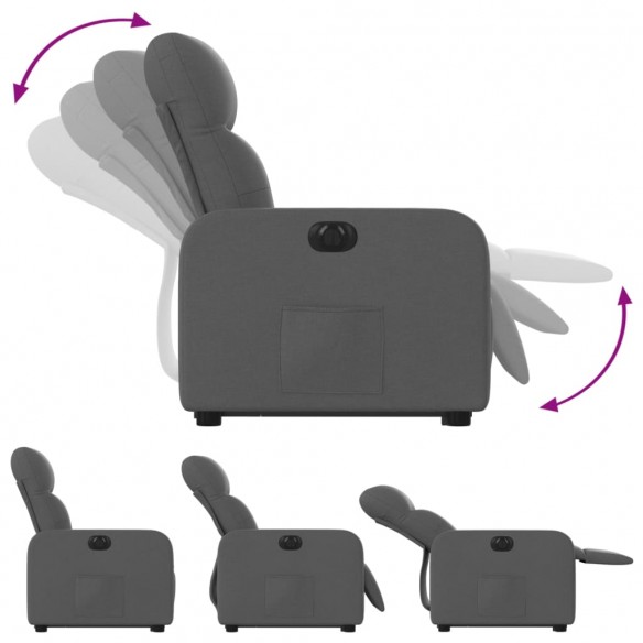 Fauteuil inclinable électrique gris foncé tissu