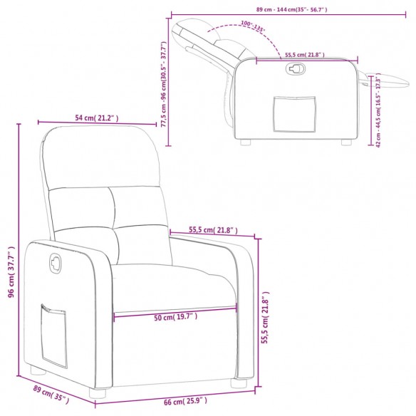 Fauteuil inclinable Gris foncé Tissu