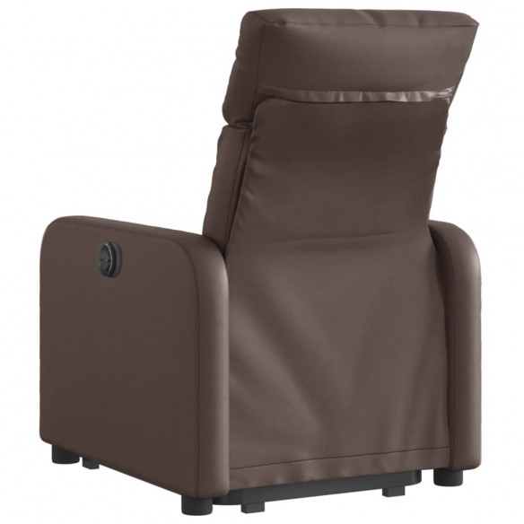 Fauteuil inclinable électrique marron similicuir