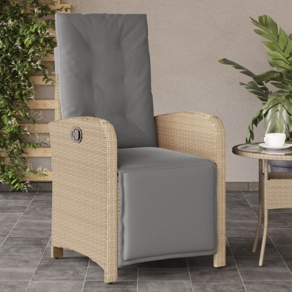 Chaises inclinables de jardin lot de 2 avec repose-pied rotin