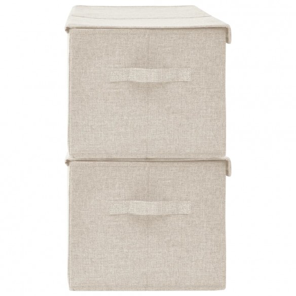 Boîtes de rangement 2 pcs Tissu 50x30x25 cm Crème