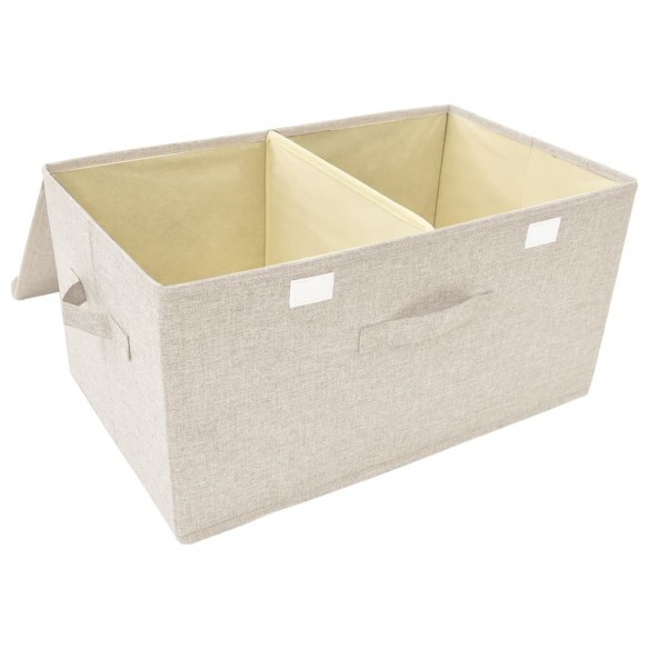 Boîtes de rangement 2 pcs Tissu 50x30x25 cm Crème