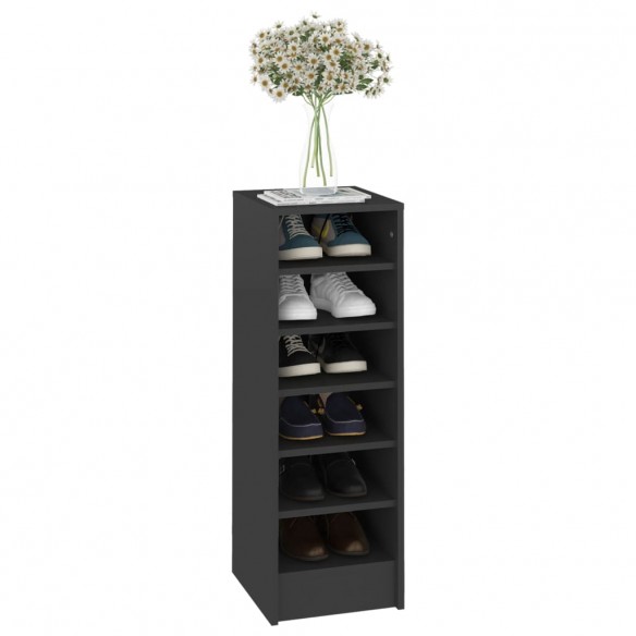 Armoire à chaussures Gris brillant 31,5x35x92 cm Aggloméré