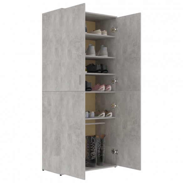 Armoire à chaussures Gris béton 80x39x178 cm Aggloméré