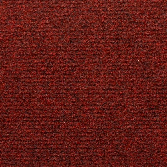 Tapis d'escalier 15 pcs Tissu aiguilleté 65x21x4 cm Rouge
