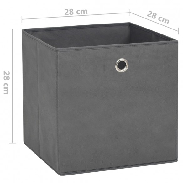 Boîtes de rangement 4 pcs Tissu intissé 28x28x28 cm Gris