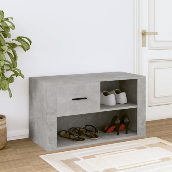 Armoire à chaussures Gris béton 80x35x45 cm Bois d'ingénierie