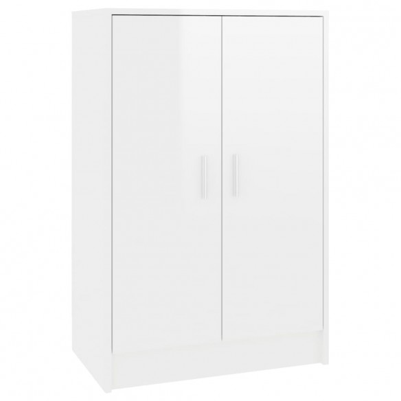 Armoire à chaussures Blanc brillant 60x35x92 cm Aggloméré