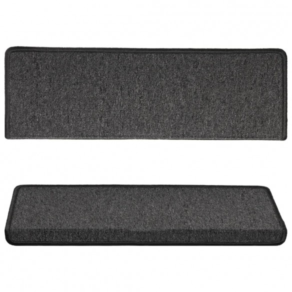 Tapis d'escalier 15 pcs 65x21x4 cm Anthracite