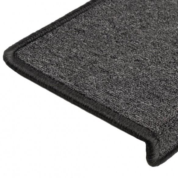 Tapis d'escalier 15 pcs 65x21x4 cm Anthracite