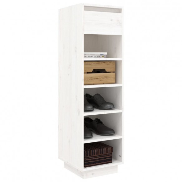 Armoire à chaussures blanc 30x34x105 cm bois de pin massif