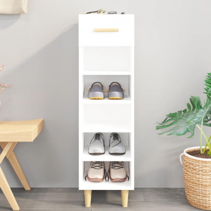 Armoire à chaussures Blanc 30x35x105 cm Bois d'ingénierie