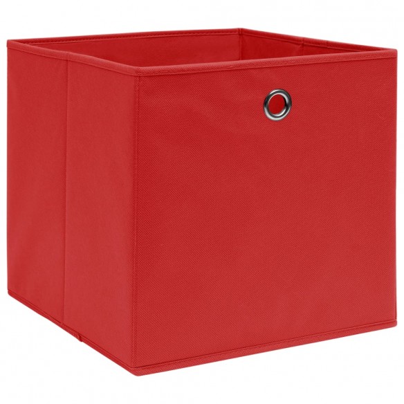 Boîtes de rangement 10 pcs Rouge 32x32x32 cm Tissu