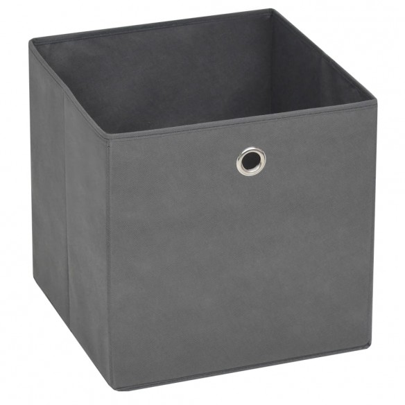 Boîtes de rangement 10 pcs Tissu intissé 28x28x28 cm Gris