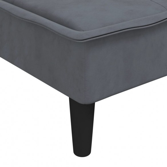 Canapé-lit en forme de L gris 255x140x70 cm velours