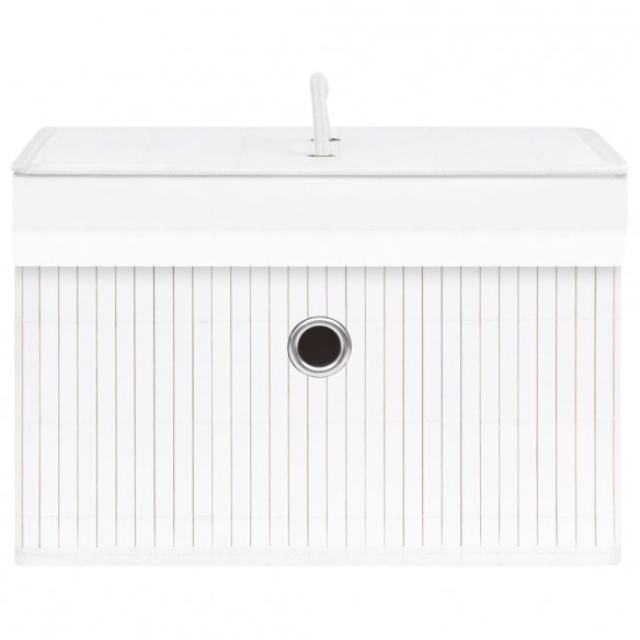 Boîtes de rangement en bambou 4 pcs Blanc