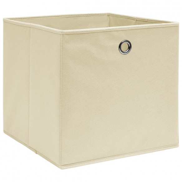 Boîtes de rangement 4 pcs Tissu intissé 28x28x28 cm Crème