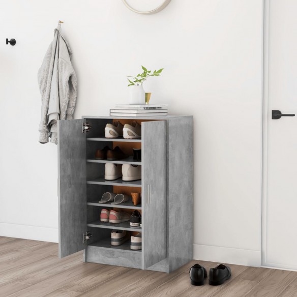 Armoire à chaussures Gris béton 60x35x92 cm Aggloméré