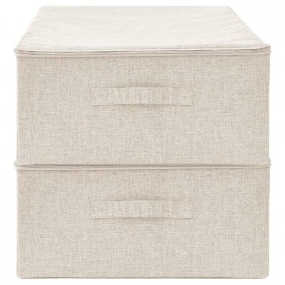 Boîtes de rangement 2 pcs Tissu 70x40x18 cm Crème