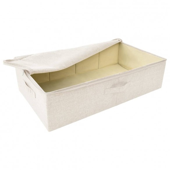 Boîtes de rangement 2 pcs Tissu 70x40x18 cm Crème