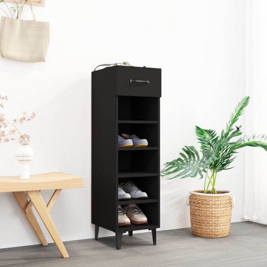 Armoire à chaussures Noir 30x35x105 cm Bois d'ingénierie