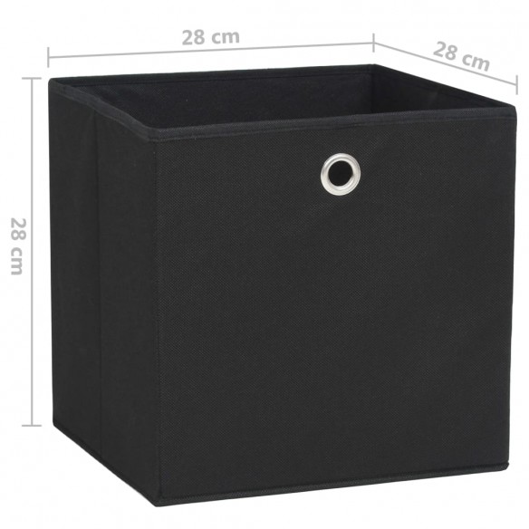 Boîtes de rangement 4 pcs Tissu intissé 28x28x28 cm Noir