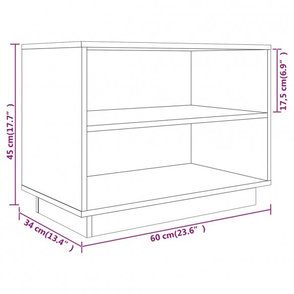 Armoire à chaussures Noir 60x34x45 cm Bois de pin massif