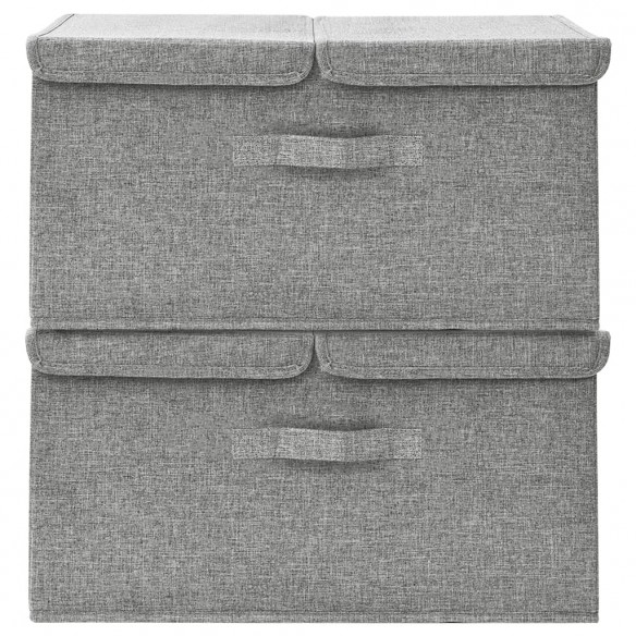 Boîtes de rangement 2 pcs Tissu 50x30x25 cm Gris