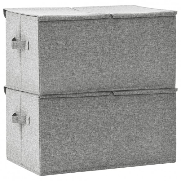 Boîtes de rangement 2 pcs Tissu 50x30x25 cm Gris