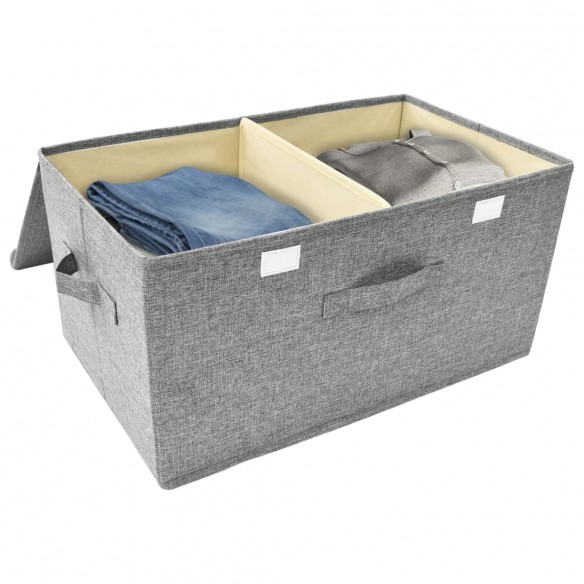 Boîtes de rangement 2 pcs Tissu 50x30x25 cm Gris