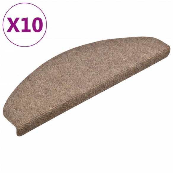 Tapis autoadhésifs de marches 10 pcs Crème 65x21x4cm Aiguilleté