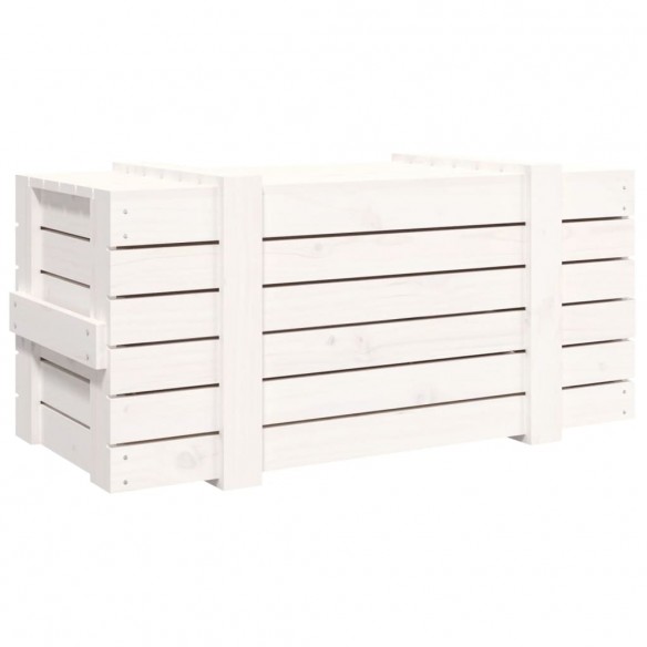 Boîte de rangement Blanc 91x40,5x42 cm Bois massif de pin