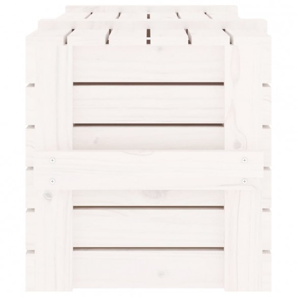 Boîte de rangement Blanc 91x40,5x42 cm Bois massif de pin