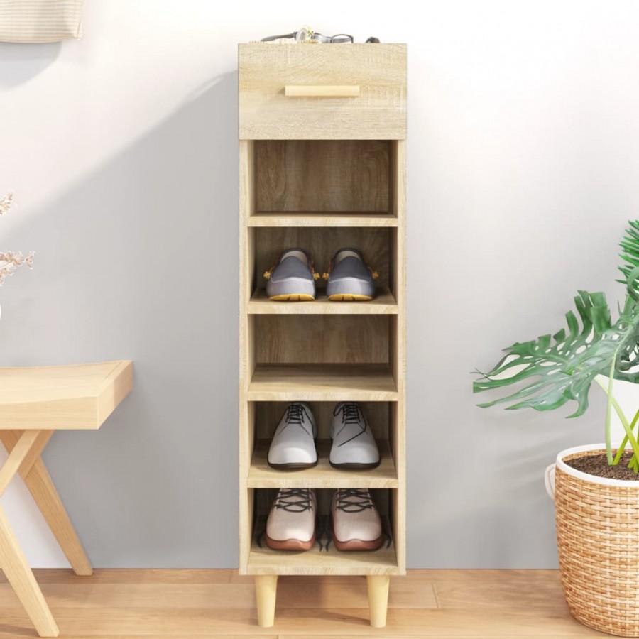 Armoire à chaussures Chêne Sonoma 30x35x105cm Bois d'ingénierie