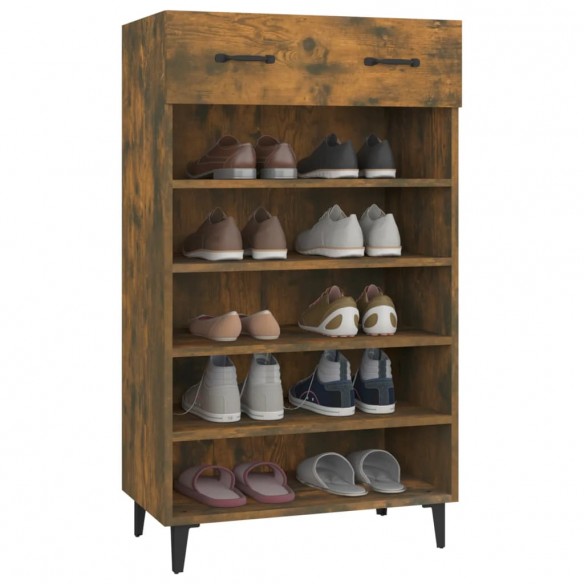 Meuble à chaussures Chêne fumé 60x35x105 cm Bois d'ingénierie