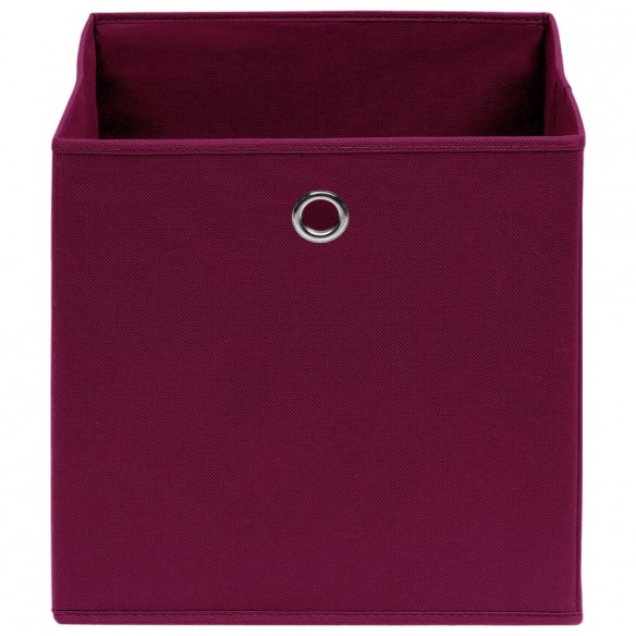 Boîtes de rangement 10 pcs Tissu intissé 28x28x28cm Rouge foncé