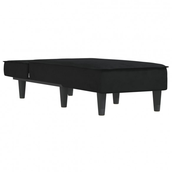 Chaise longue noir velours