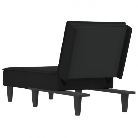 Chaise longue noir velours