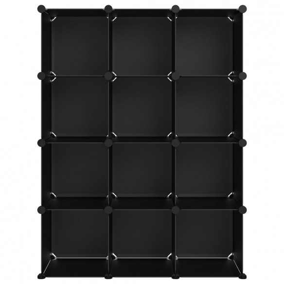 Cubes de rangement 12 pcs Noir PP
