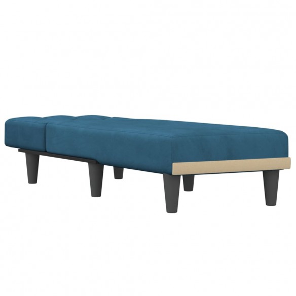 Chaise longue bleu velours