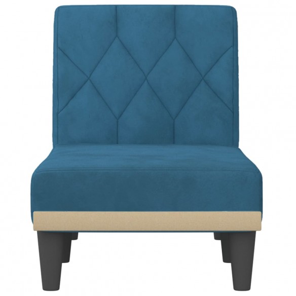 Chaise longue bleu velours