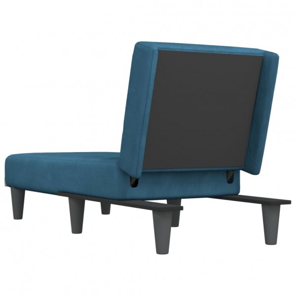 Chaise longue bleu velours