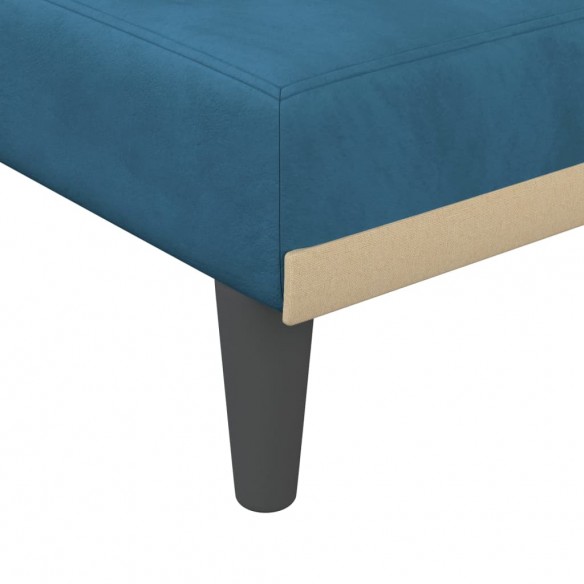 Chaise longue bleu velours