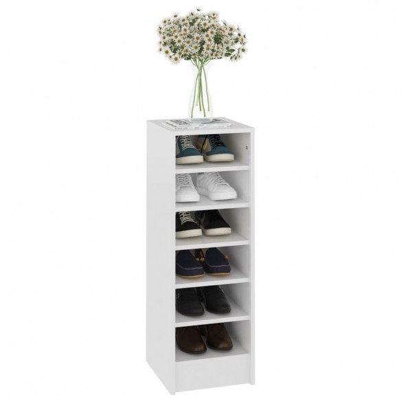 Armoire à chaussures Blanc brillant 31,5x35x92 cm Aggloméré